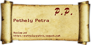 Pethely Petra névjegykártya